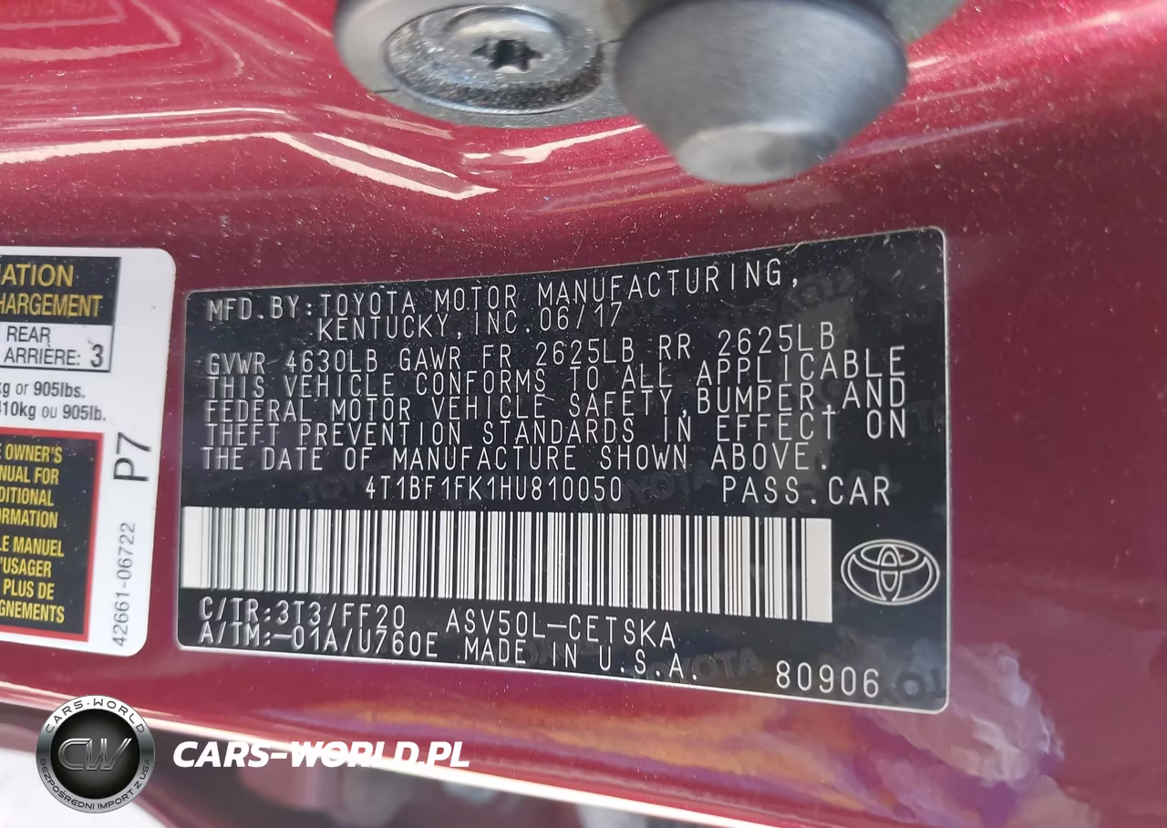 2017 Toyota Camry Se VIN:4T1BF1FK1HU810050 - 9