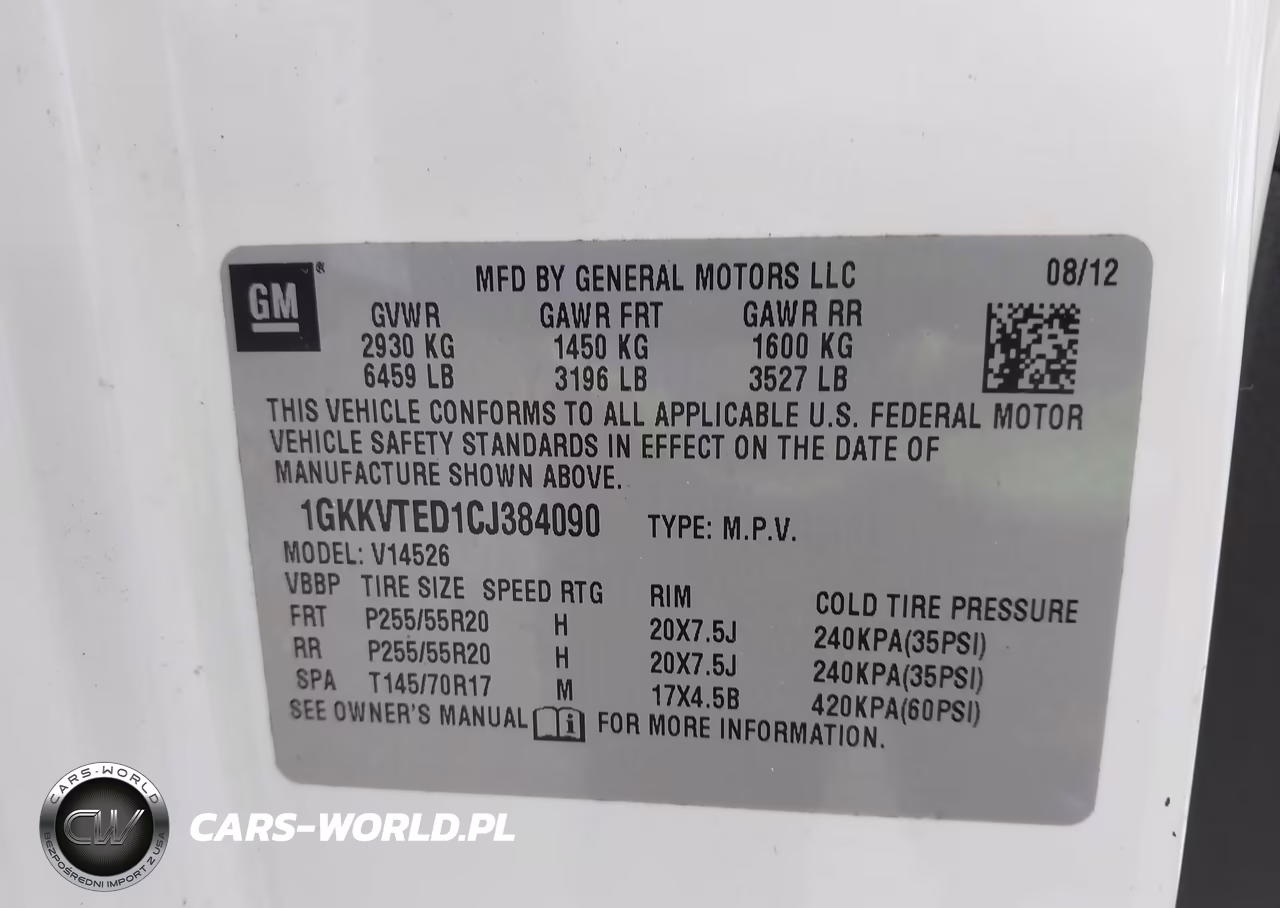 2012 GMC Acadia Denali VIN:1GKKVTED1CJ384090 - 9