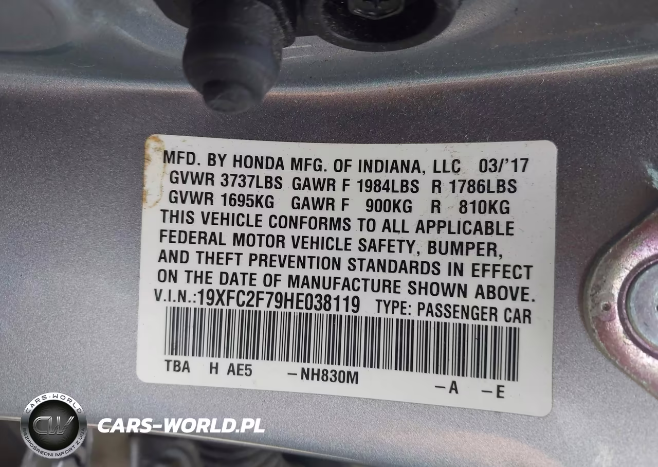 2017 Honda Civic Ex VIN:19XFC2F79HE038119 - 9