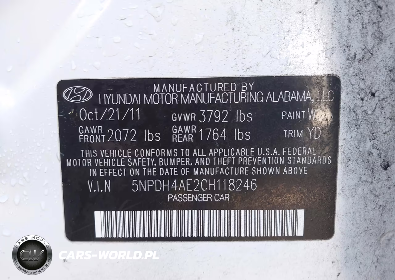 2012 Hyundai Elantra Limited VIN:5NPDH4AE2CH118246 - 9