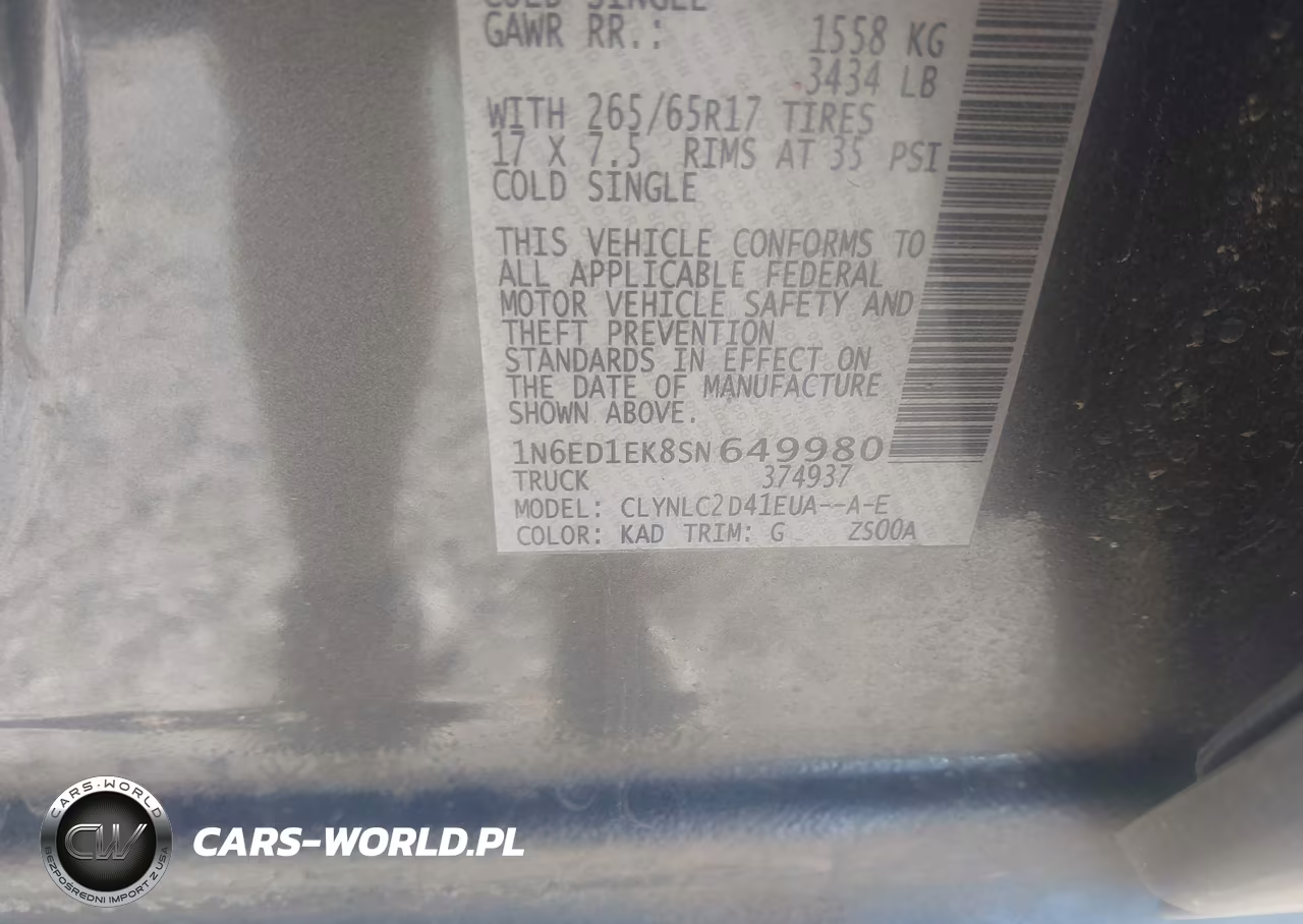 2025 Nissan Frontier Sv 4X4 VIN:1N6ED1EK8SN649980 - 9