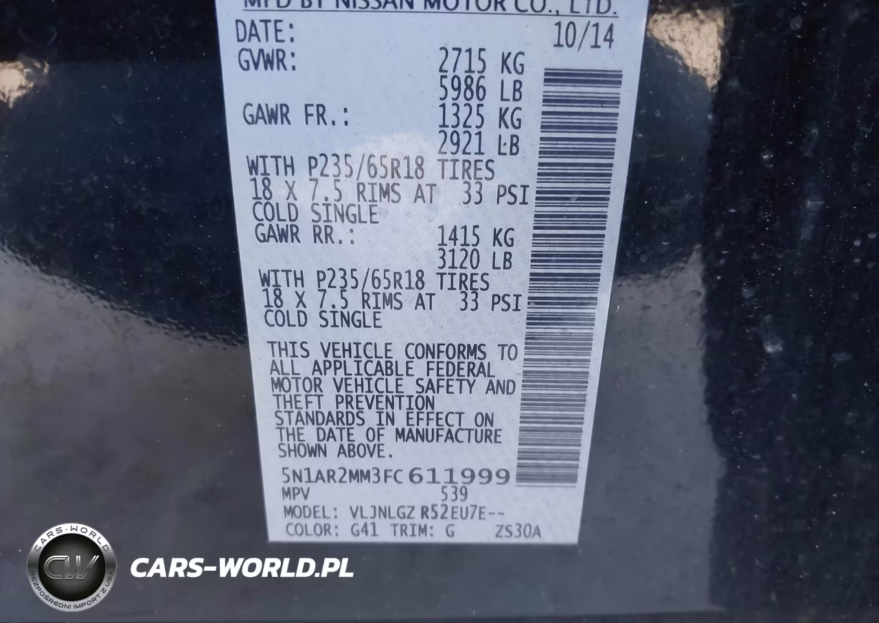 2015 Nissan Pathfinder Sl VIN:5N1AR2MM3FC611999 - 9