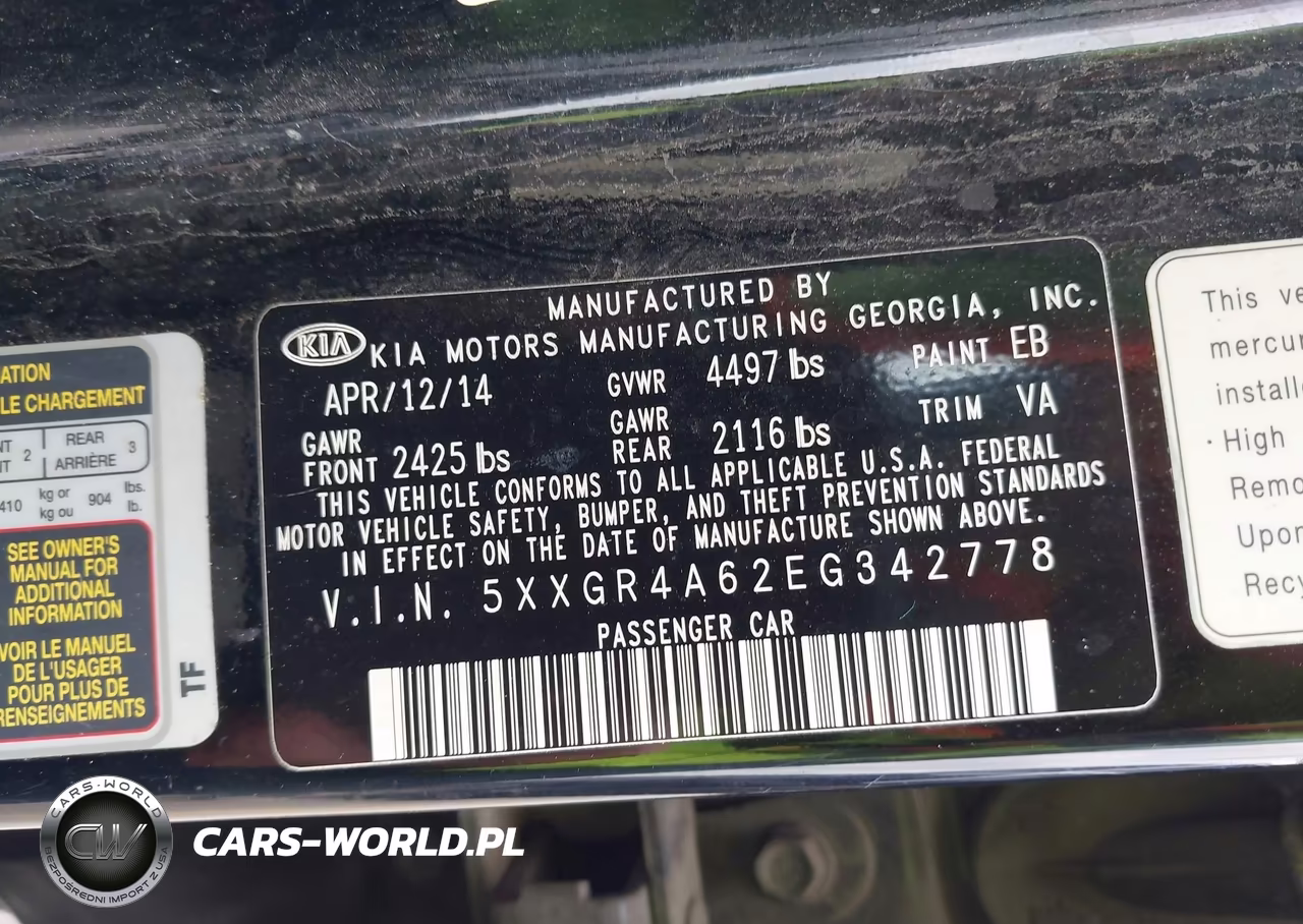 2014 Kia Optima Sxl Turbo VIN:5XXGR4A62EG342778 - 9