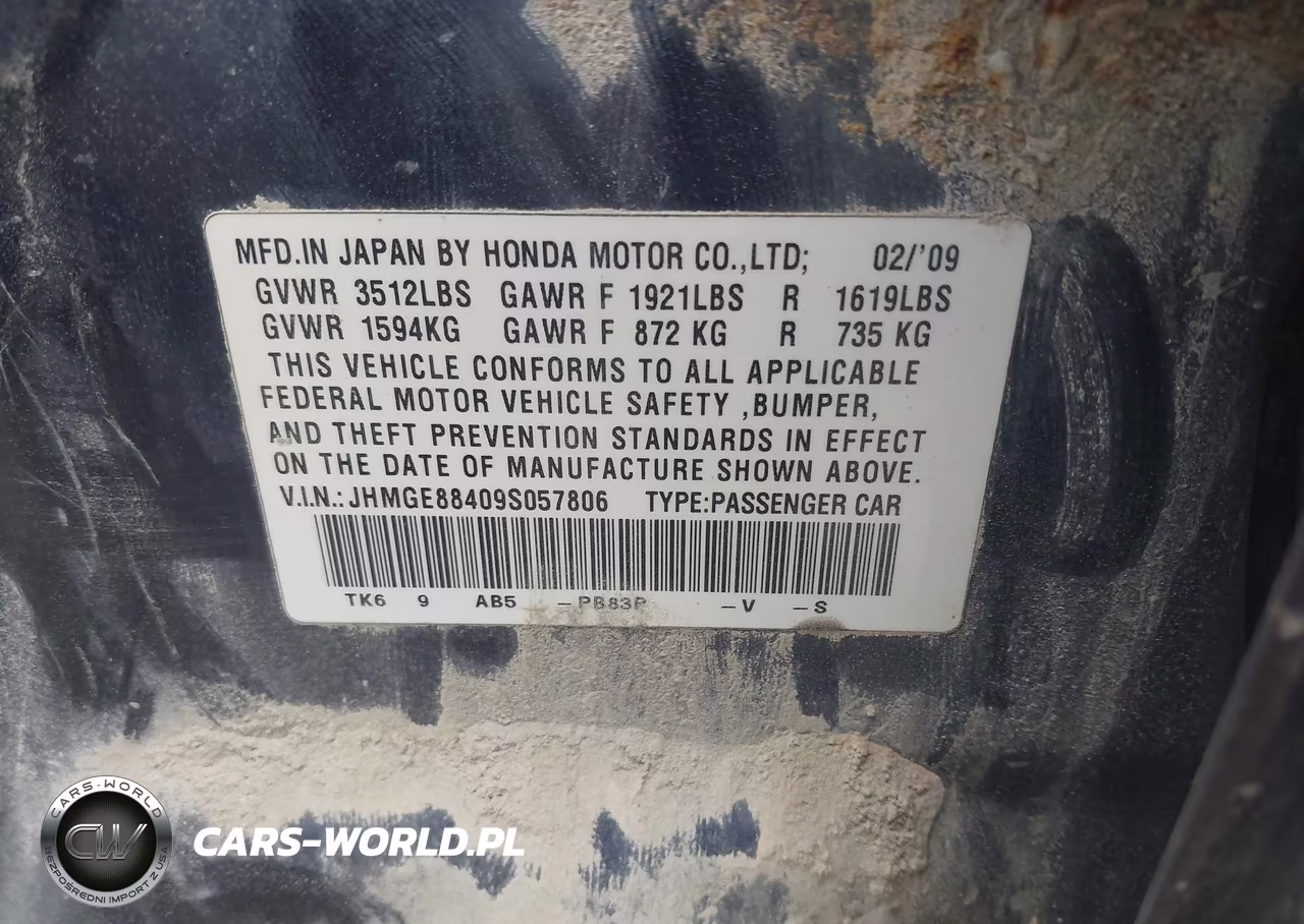 2009 Honda Fit Sport VIN:JHMGE88409S057806 - 9