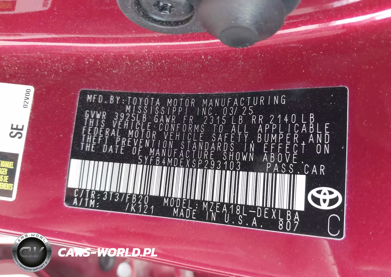 2025 Toyota Corolla Le VIN:5YFB4MDEXSP293103 - 9