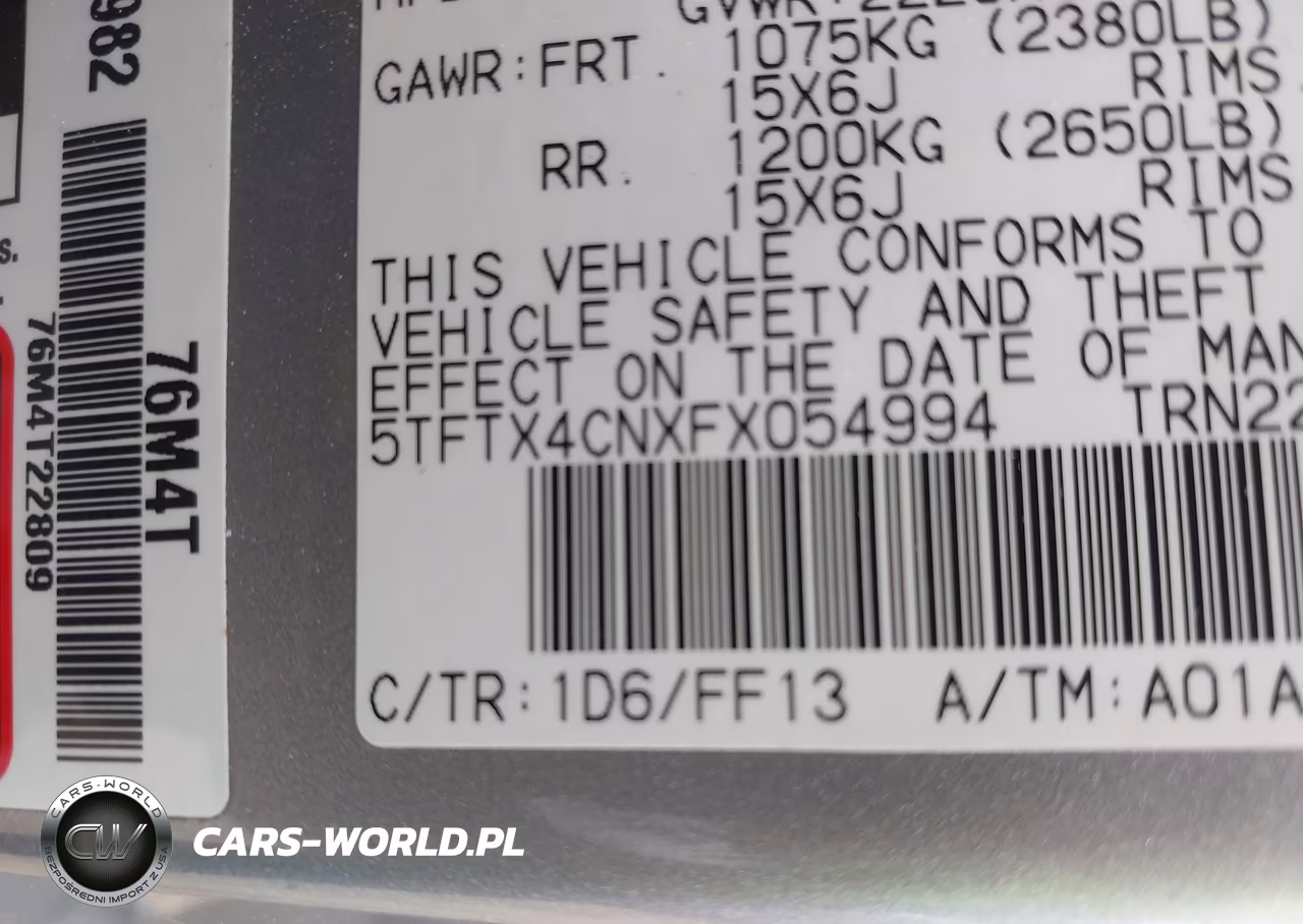 2015 Toyota Tacoma VIN:5TFTX4CNXFX054994 - 9