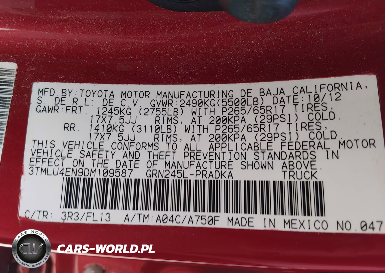 2013 Toyota Tacoma Base V6 VIN:3TMLU4EN9DM109587 - 9