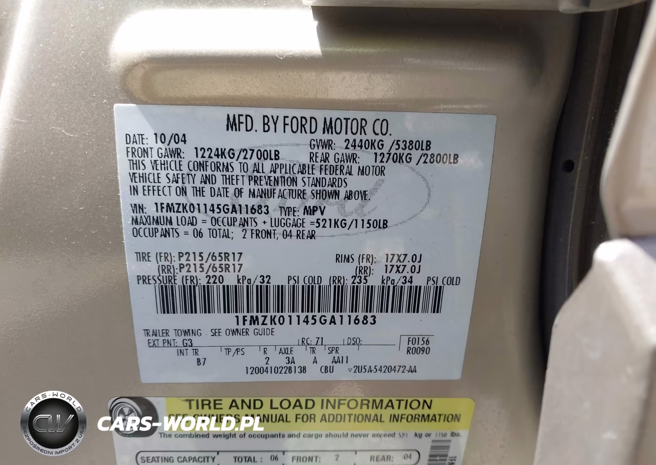 2005 Ford Freestyle Se VIN:1FMZK01145GA11683 - 9