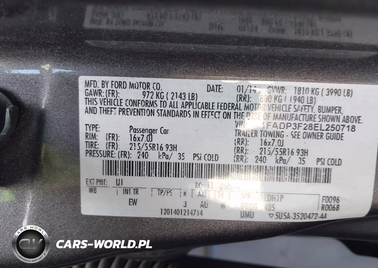 2014 Ford Focus Se VIN:1FADP3F28EL250718 - 9