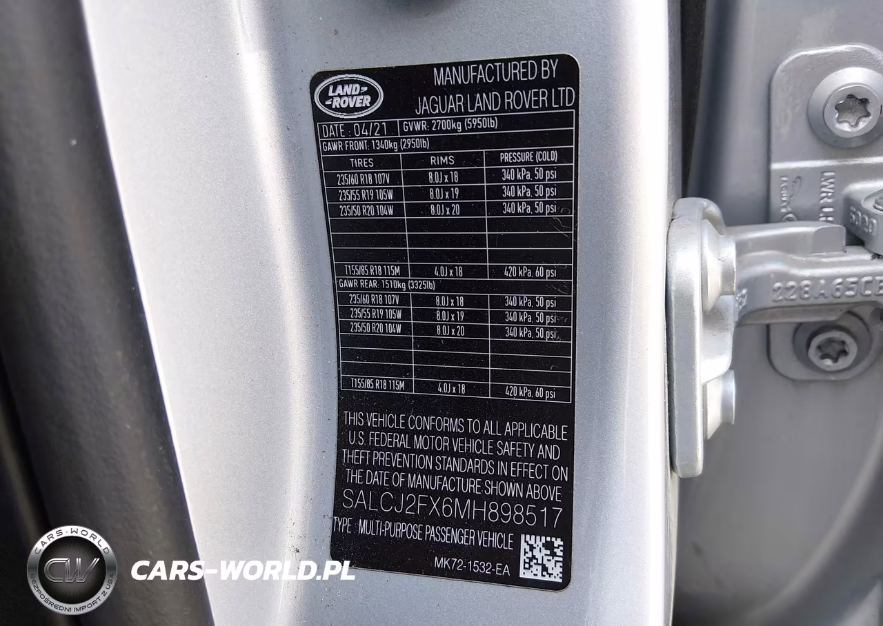 2021 Land Rover Discovery Sport S VIN:SALCJ2FX6MH898517 - 9