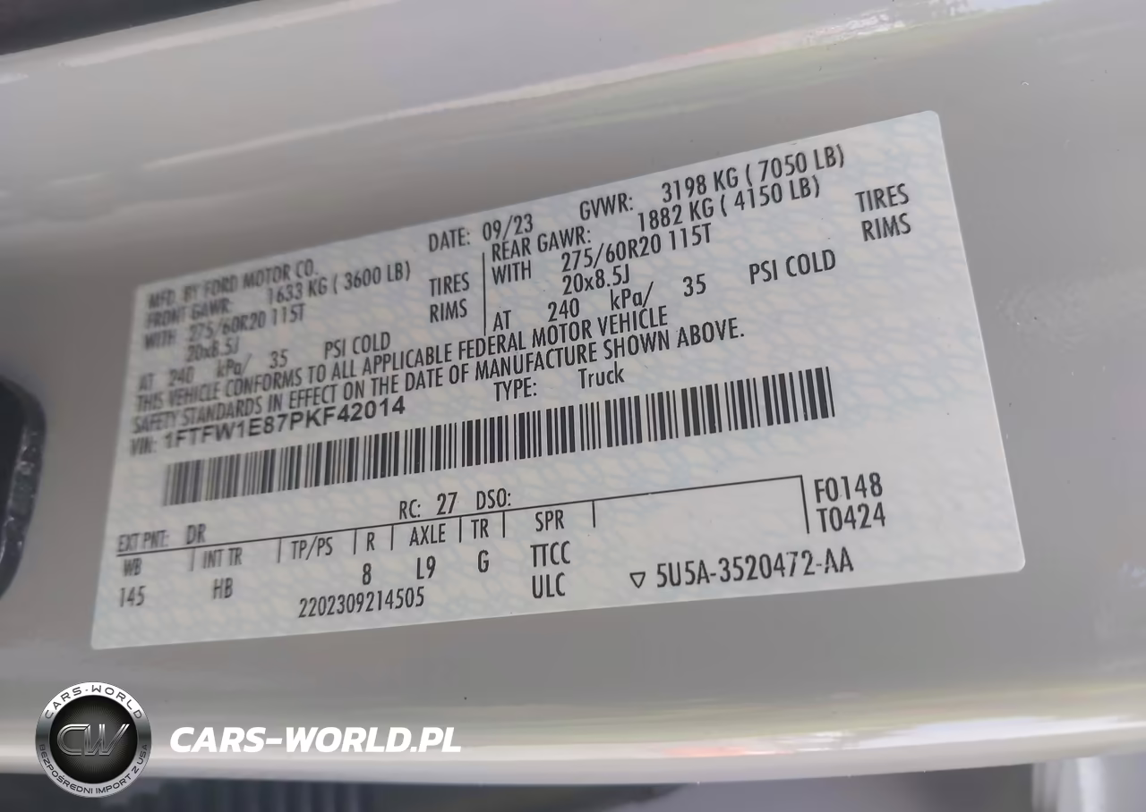 2023 Ford F-150 Lariat VIN:1FTFW1E87PKF42014 - 9