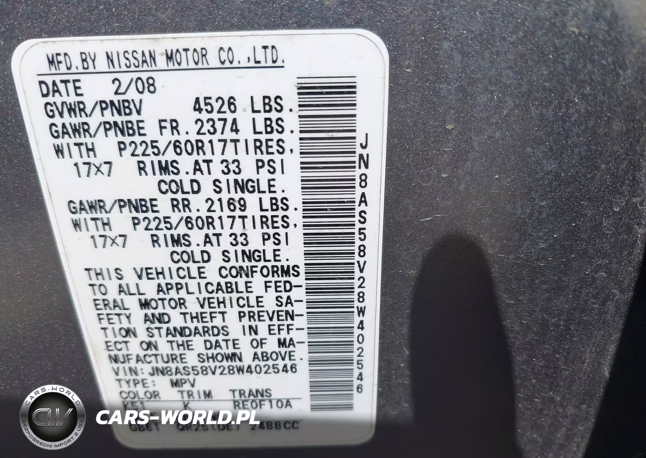 2008 Nissan Rogue Sl VIN:JN8AS58V28W402546 - 9