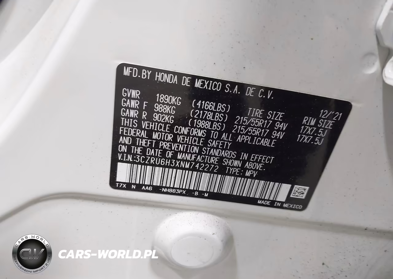 2022 Honda Hr-V Awd Lx VIN:3CZRU6H3XNM742272 - 9