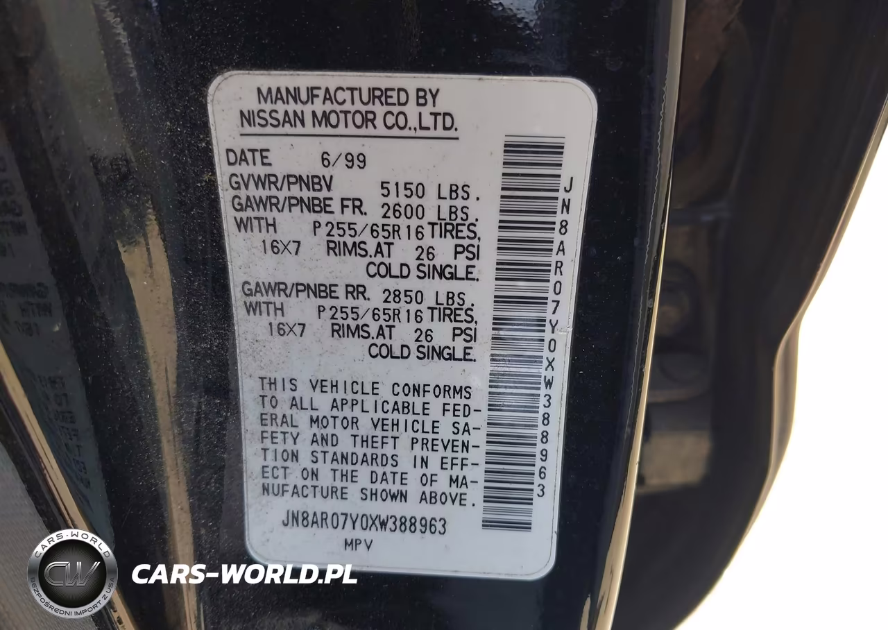 1999 Nissan Pathfinder Le-Se-Xe VIN:JN8AR07Y0XW388963 - 9