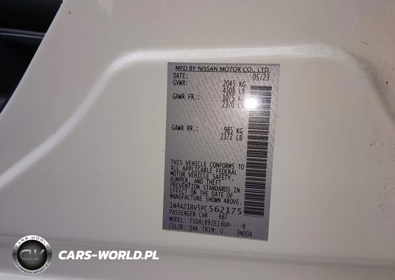 2023 Nissan Leaf S 40 Kwh VIN:1N4AZ1BV5PC562175 - 9