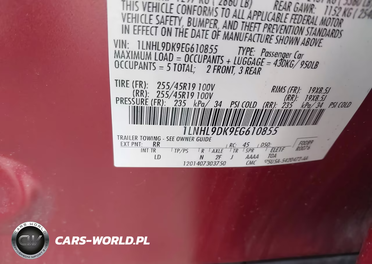 2014 Lincoln Mks VIN:1LNHL9DK9EG610855 - 9