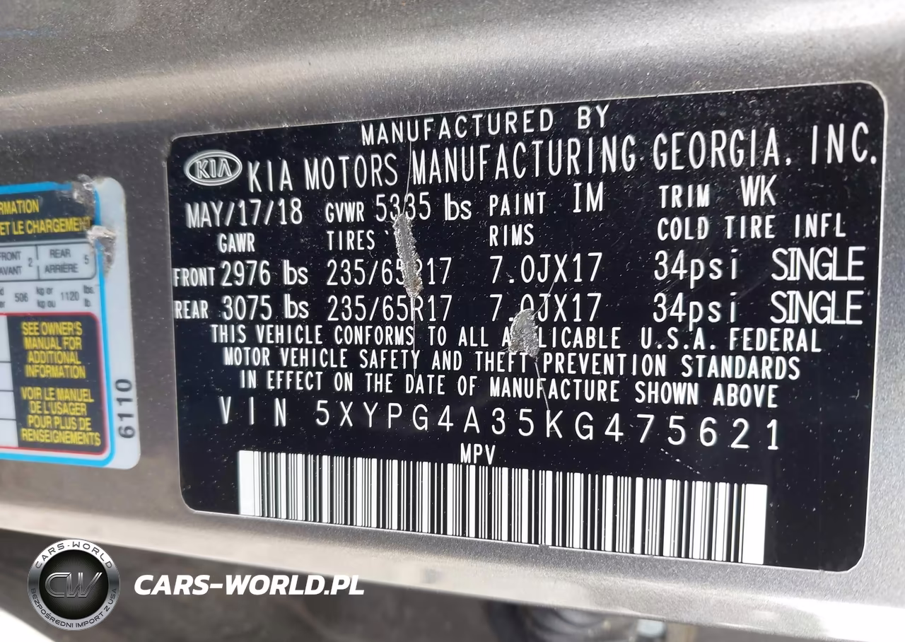 2019 Kia Sorento 2.4L L VIN:5XYPG4A35KG475621 - 9