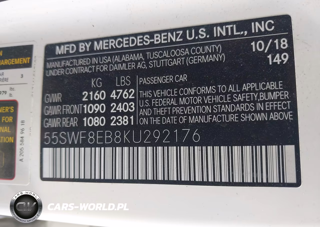 2019 Mercedes-Benz C 300 4Matic VIN:55SWF8EB8KU292176 - 9