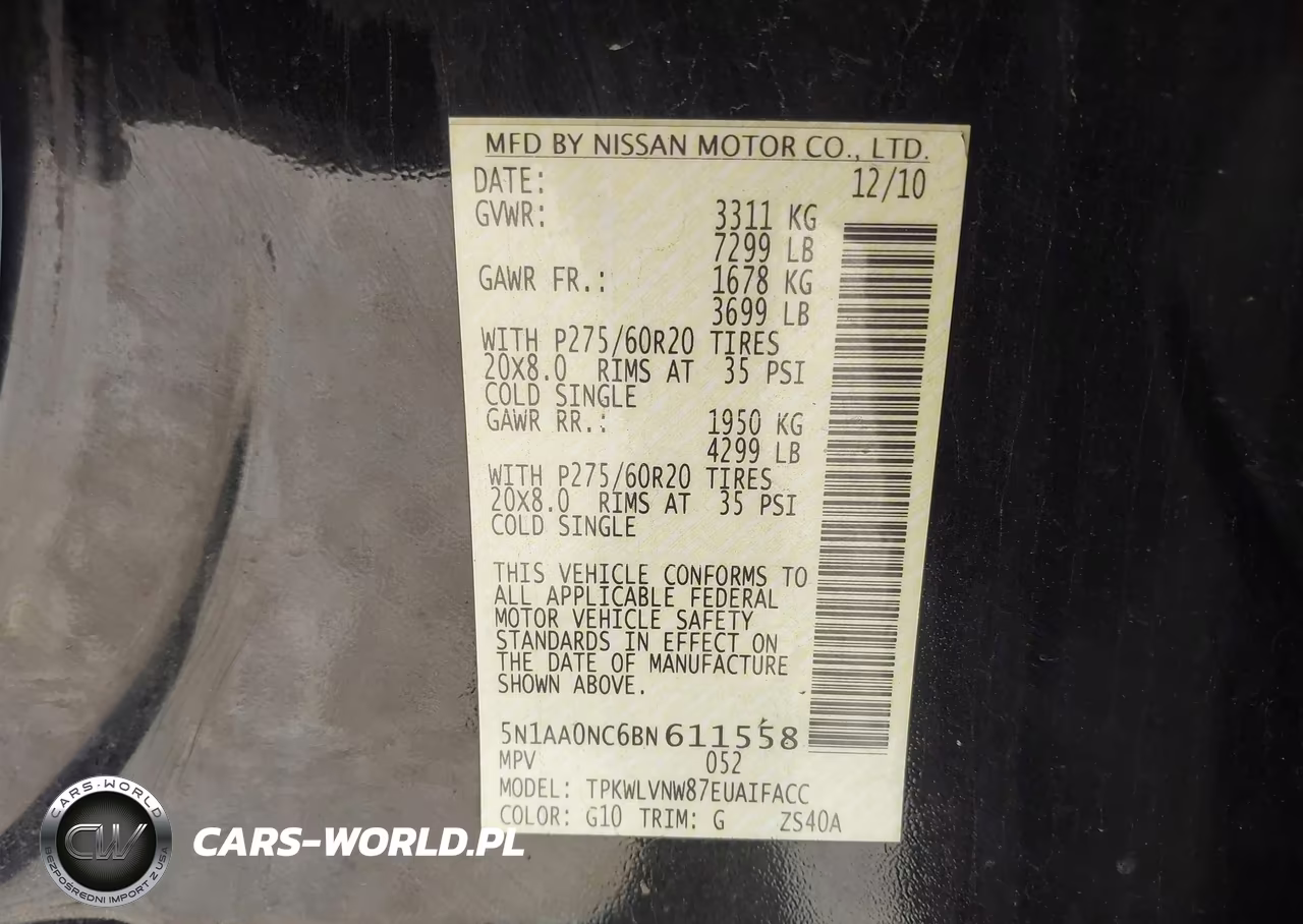 2011 Nissan Armada Platinum VIN:5N1AA0NC6BN611558 - 9