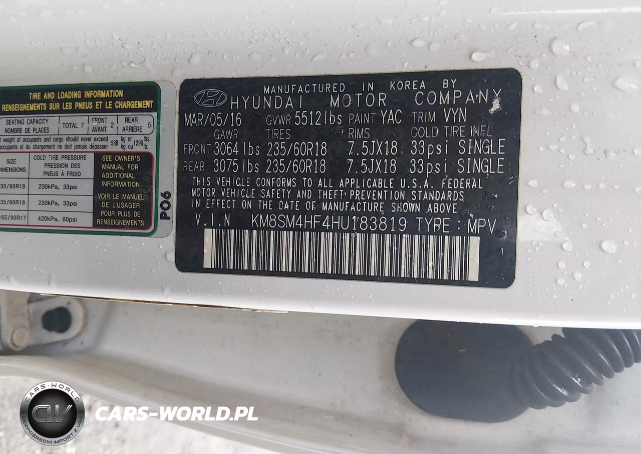 2017 Hyundai Santa Fe Se VIN:KM8SM4HF4HU183819 - 9