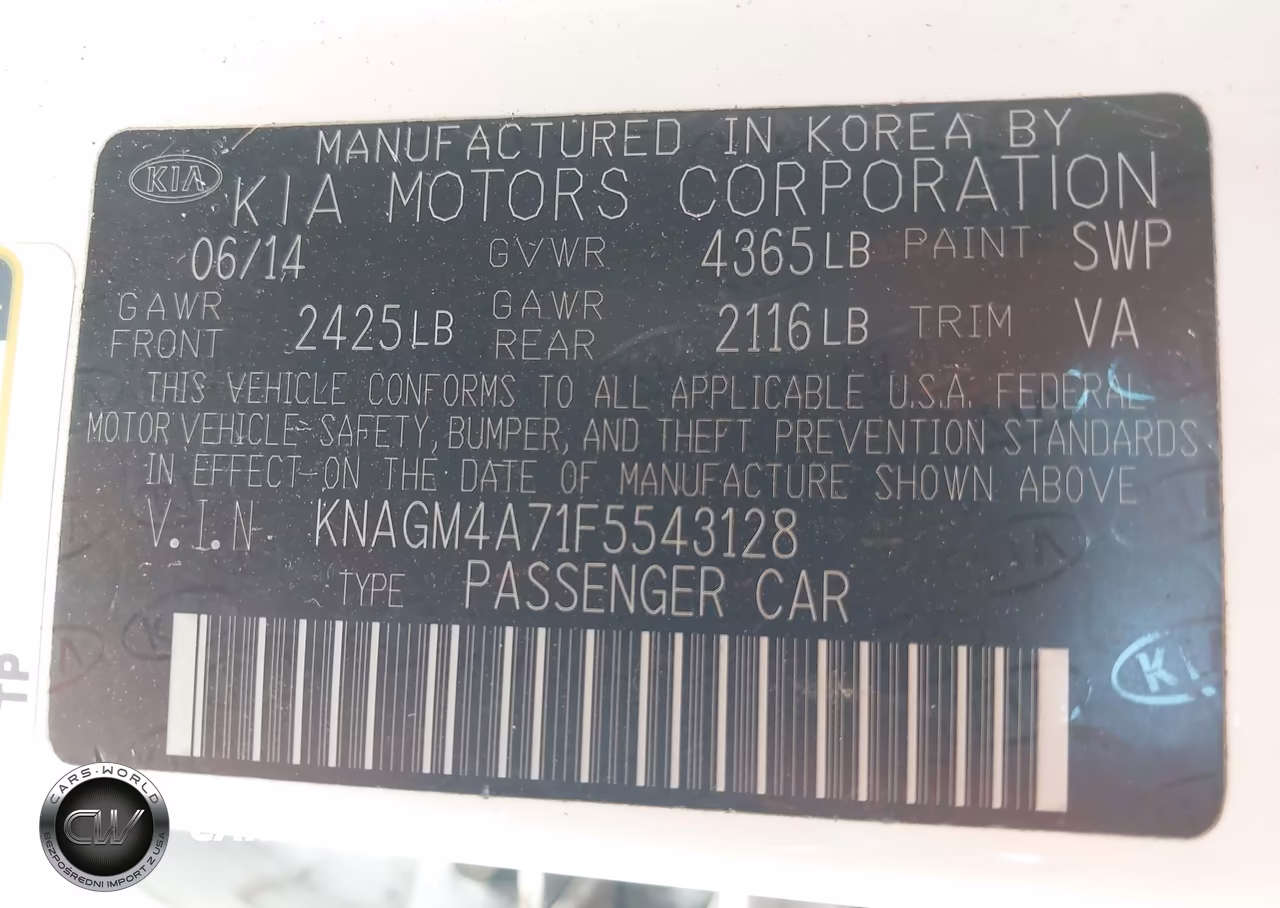 2015 Kia Optima Lx VIN:KNAGM4A71F5543128 - 9
