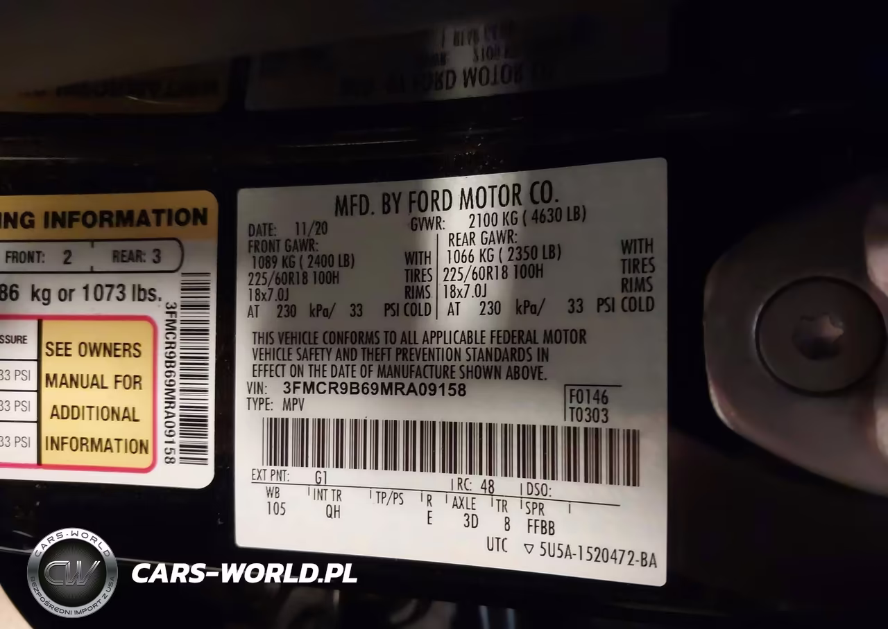 2021 Ford Bronco Sport Big Bend VIN:3FMCR9B69MRA09158 - 9