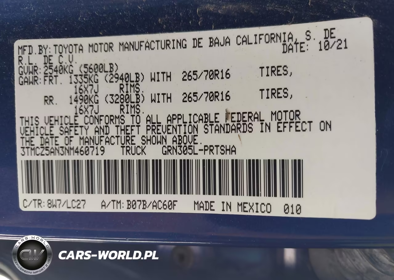 2022 Toyota Tacoma Trd Off Road VIN:3TMCZ5AN3NM460719 - 9