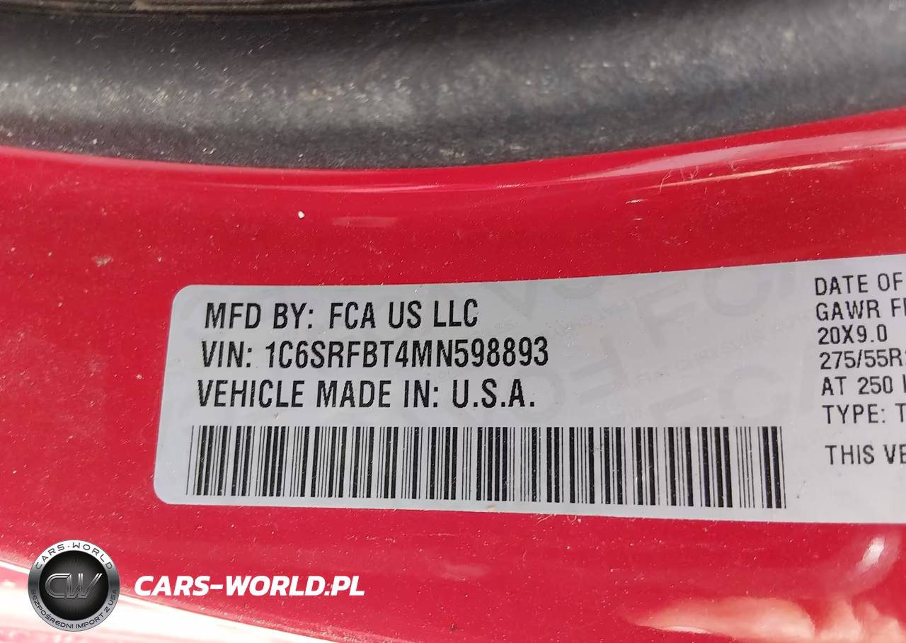 2021 Ram 1500 VIN:1C6SRFBT4MN598893 - 9