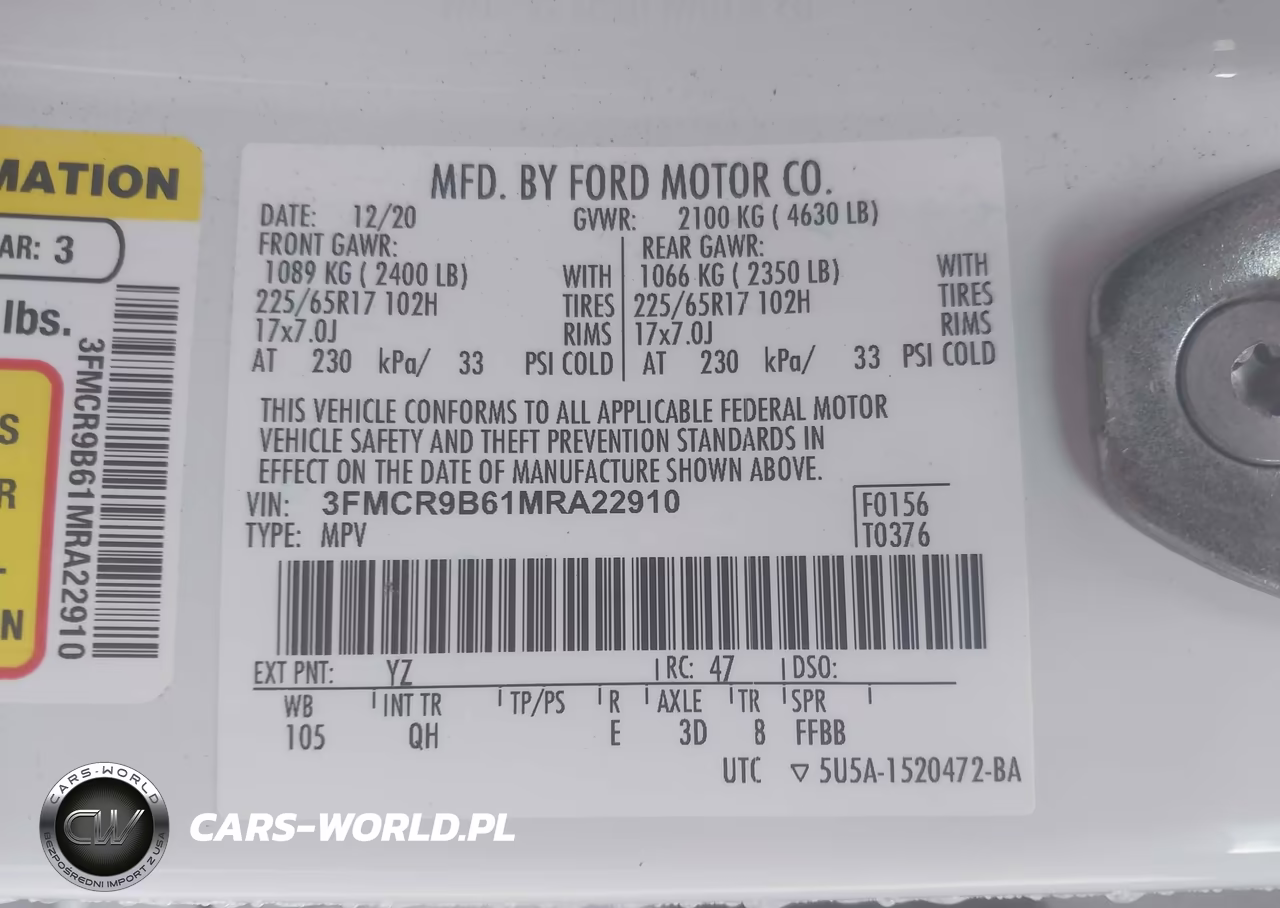 2021 Ford Bronco Sport Big Bend VIN:3FMCR9B61MRA22910 - 9