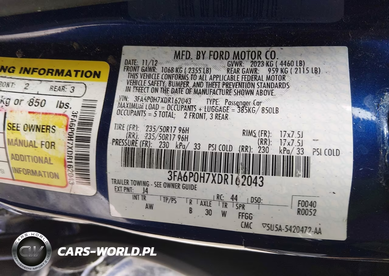 2013 Ford Fusion Se VIN:3FA6P0H7XDR162043 - 9