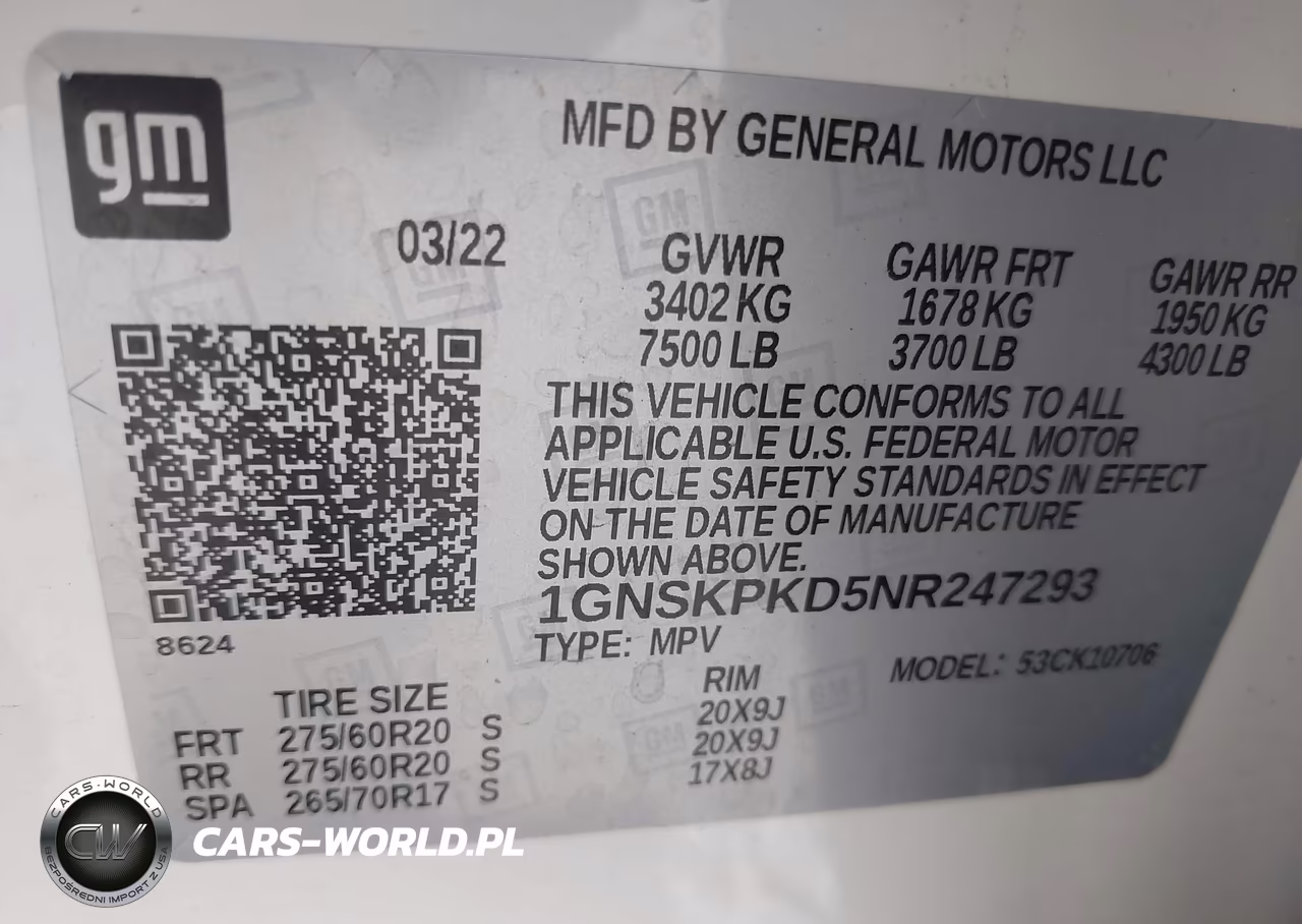 2022 Chevrolet Tahoe 4Wd Z71 VIN:1GNSKPKD5NR247293 - 9
