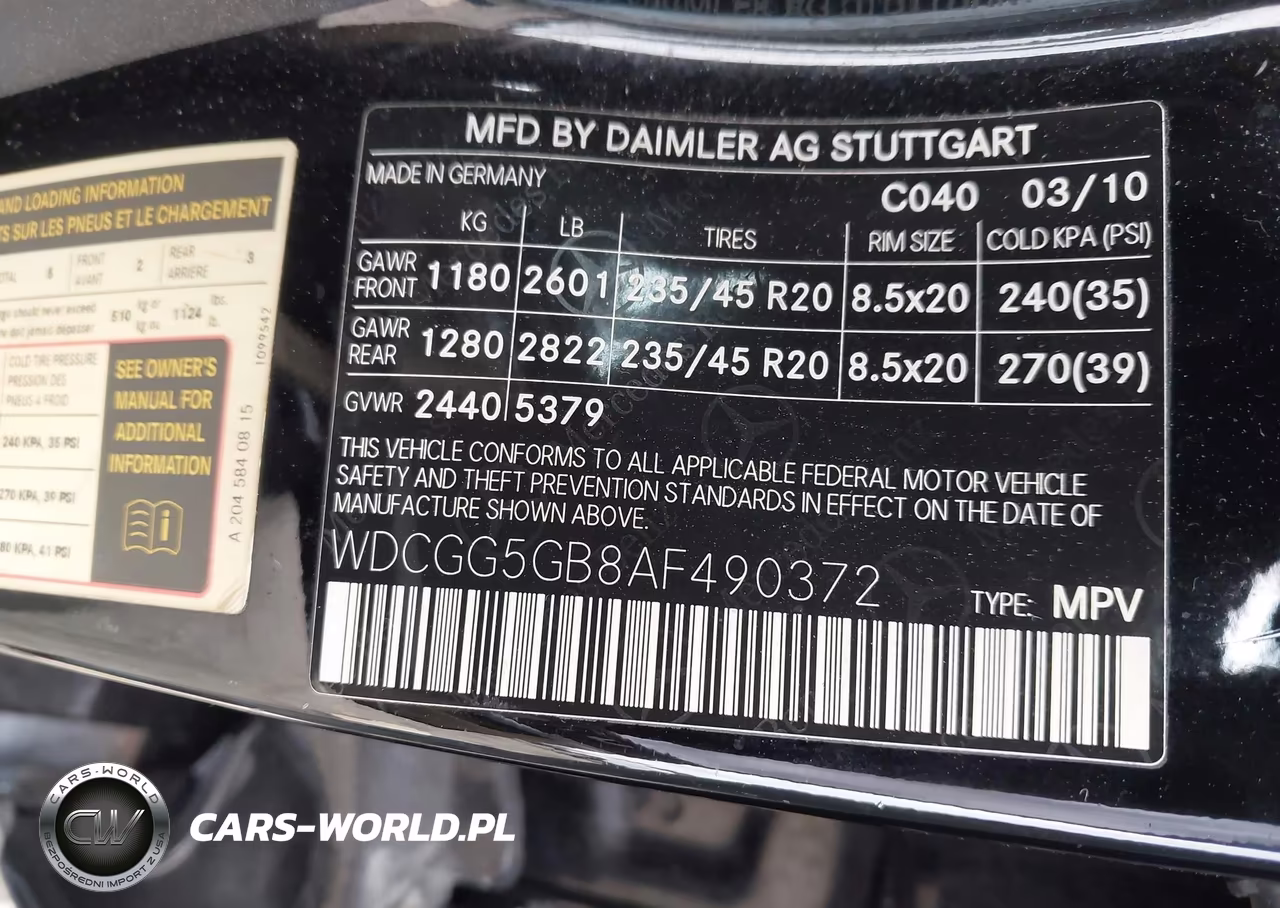 2010 Mercedes-Benz Glk 350 VIN:WDCGG5GB8AF490372 - 9