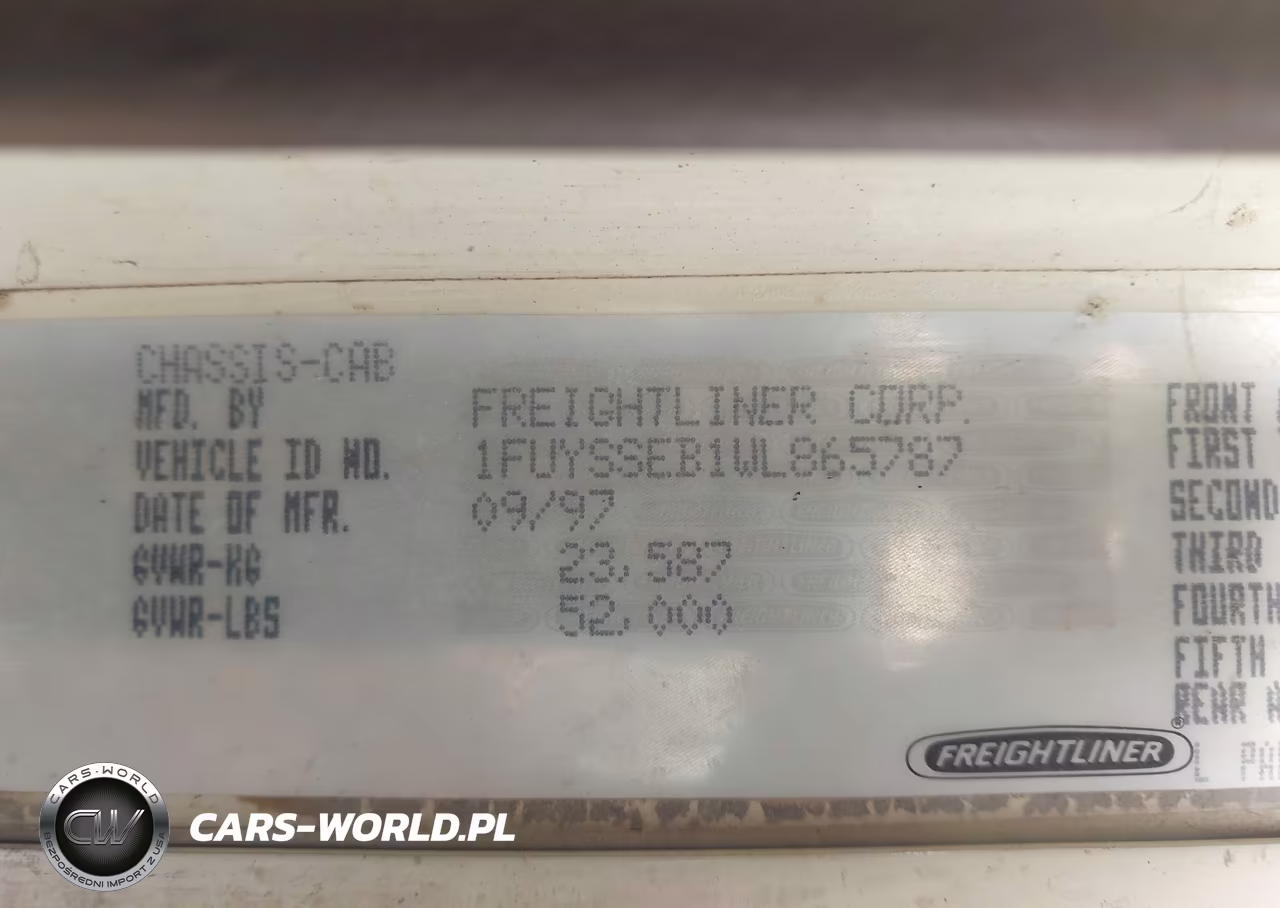 1998 Freightliner Conventional Flc120 VIN:1FUYSSEB1WL865787 - 8
