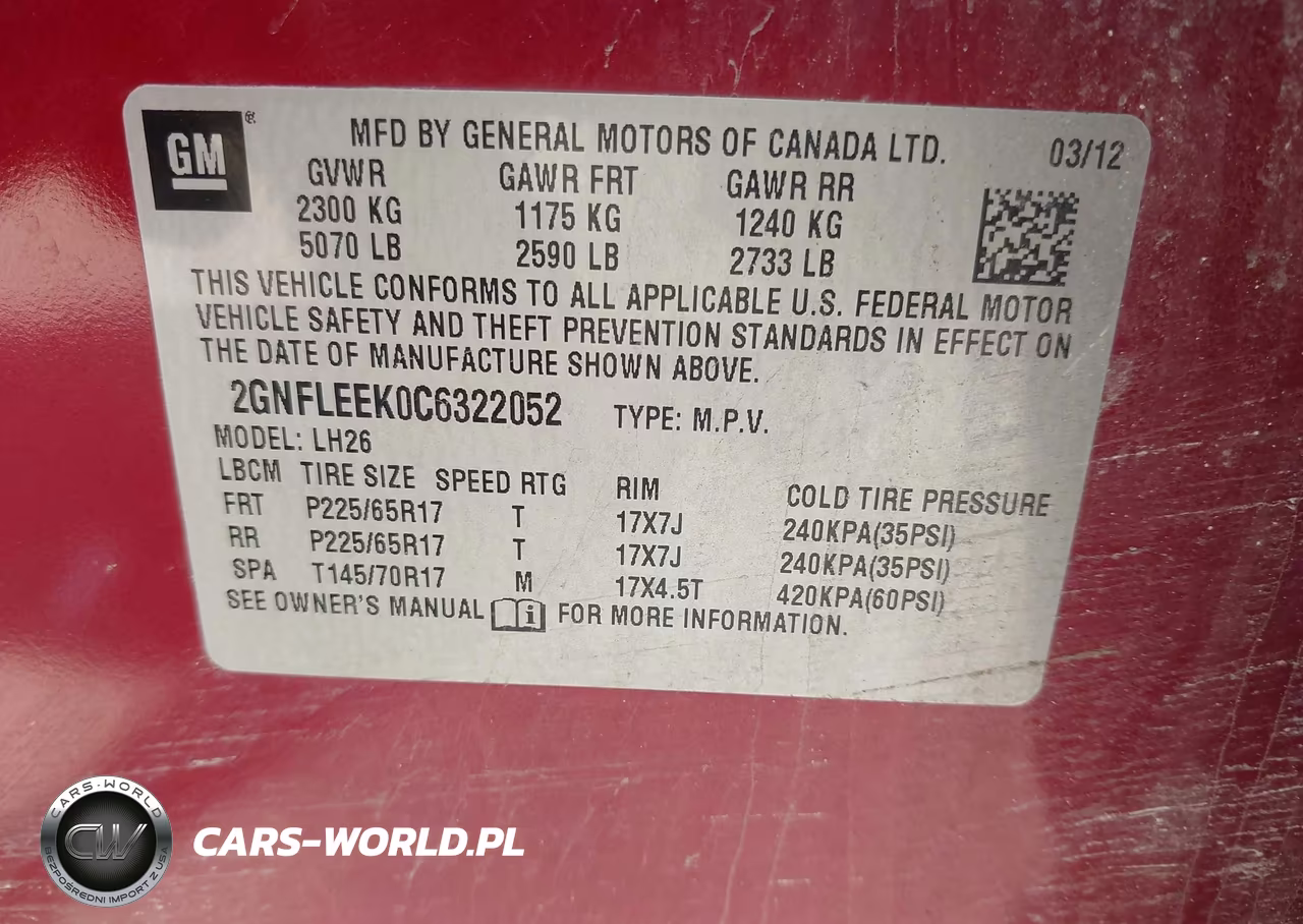 2012 Chevrolet Equinox 1Lt VIN:2GNFLEEK0C6322052 - 9
