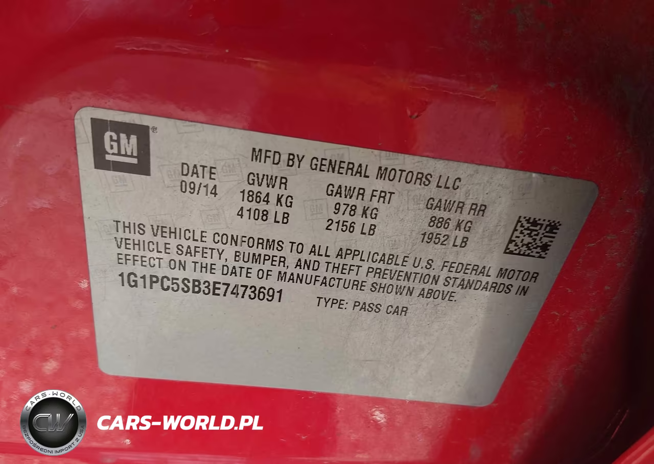 2014 Chevrolet Cruze 1Lt Auto VIN:1G1PC5SB3E7473691 - 9