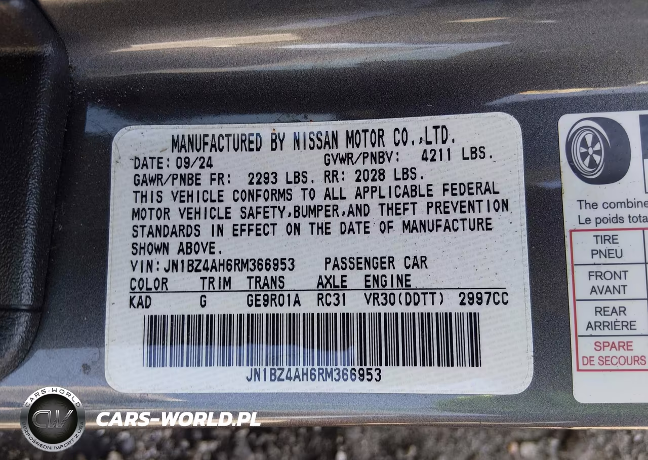 2024 Nissan Z Sport Auto VIN:JN1BZ4AH6RM366953 - 9