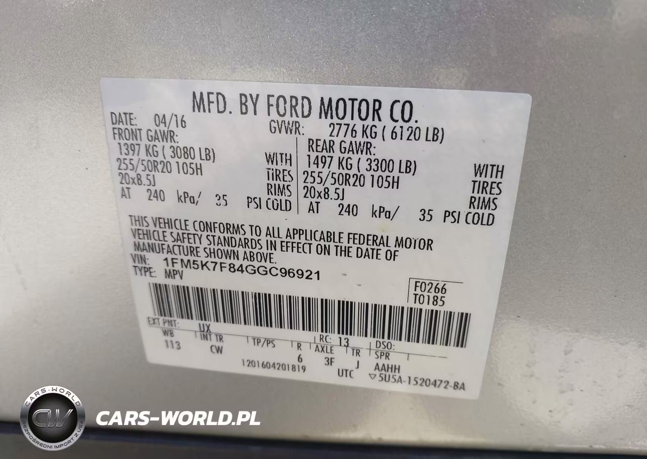 2016 Ford Explorer Limited VIN:1FM5K7F84GGC96921 - 9