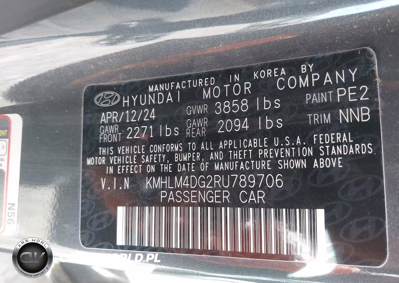 2024 Hyundai Elantra Sel VIN:KMHLM4DG2RU789706 - 9
