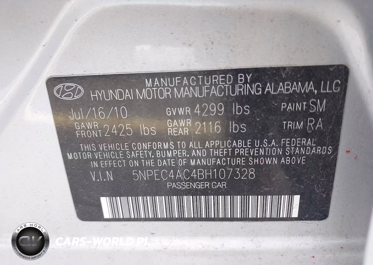 2011 Hyundai Sonata Se VIN:5NPEC4AC4BH107328 - 9