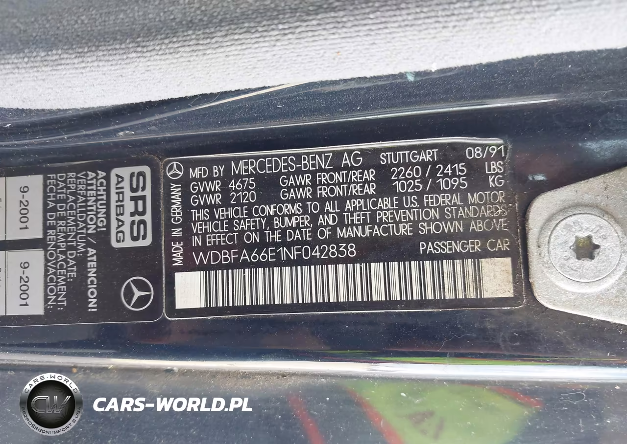 1992 Mercedes-Benz 500 Sl VIN:WDBFA66E1NF042838 - 9
