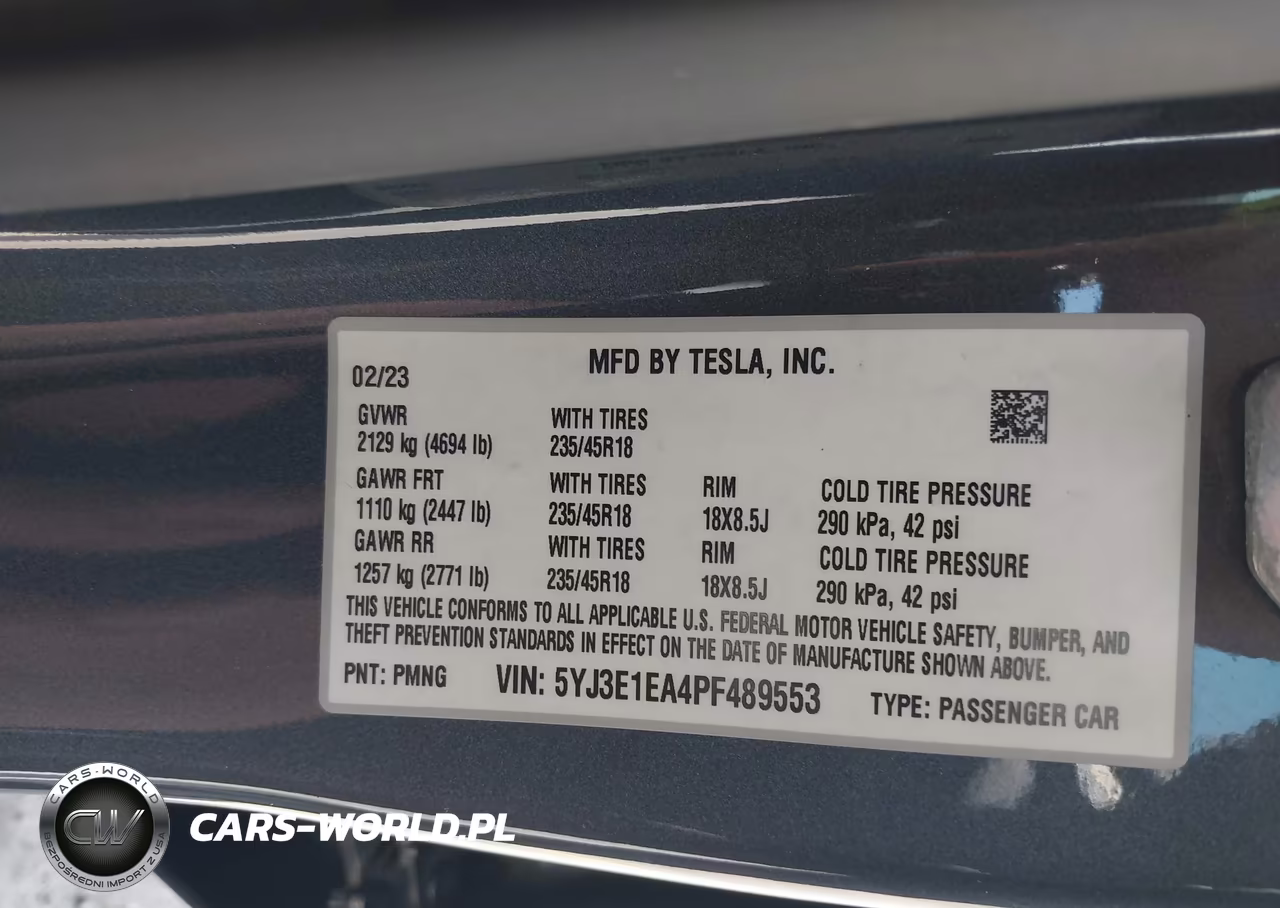 2023 Tesla Model 3 Rear-Wheel Drive VIN:5YJ3E1EA4PF489553 - 9