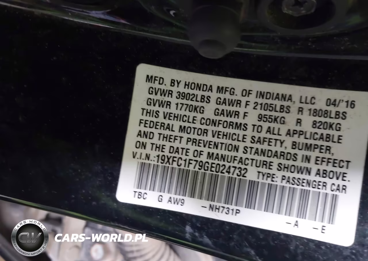 2016 Honda Civic Ex-L VIN:19XFC1F79GE024732 - 9