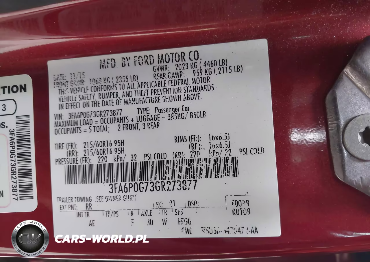 2016 Ford Fusion S VIN:3FA6P0G73GR273877 - 9
