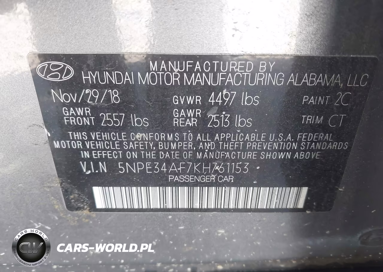 2019 Hyundai Sonata Sel VIN:5NPE34AF7KH761153 - 9