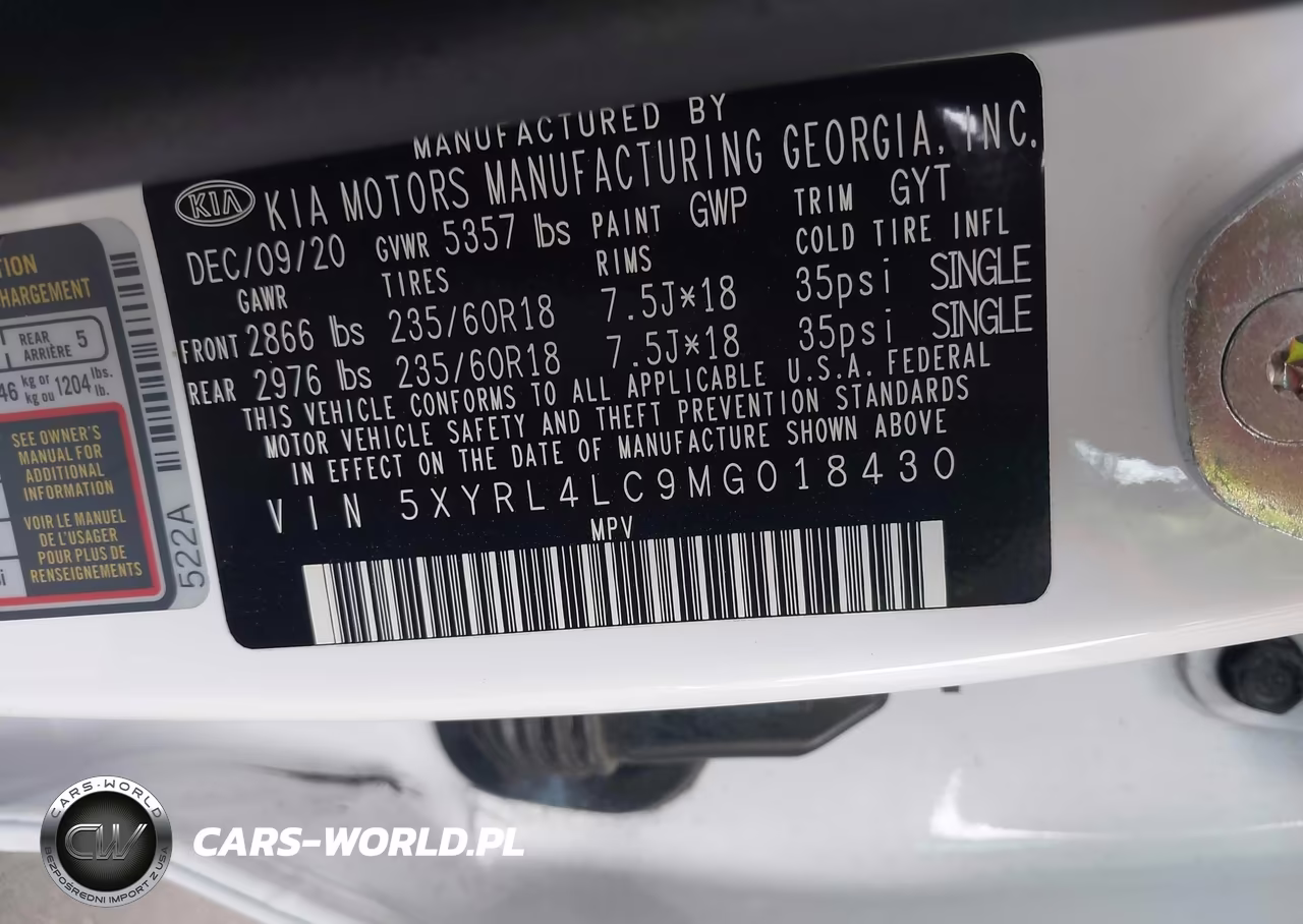 2021 Kia Sorento S VIN:5XYRL4LC9MG018430 - 9