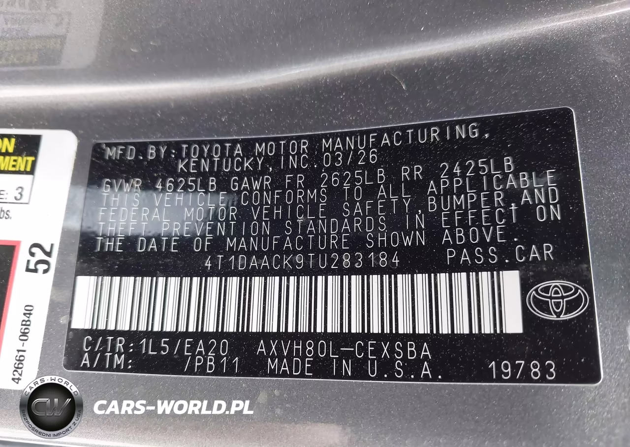 2026 Toyota Camry Se VIN:4T1DAACK9TU283184 - 9