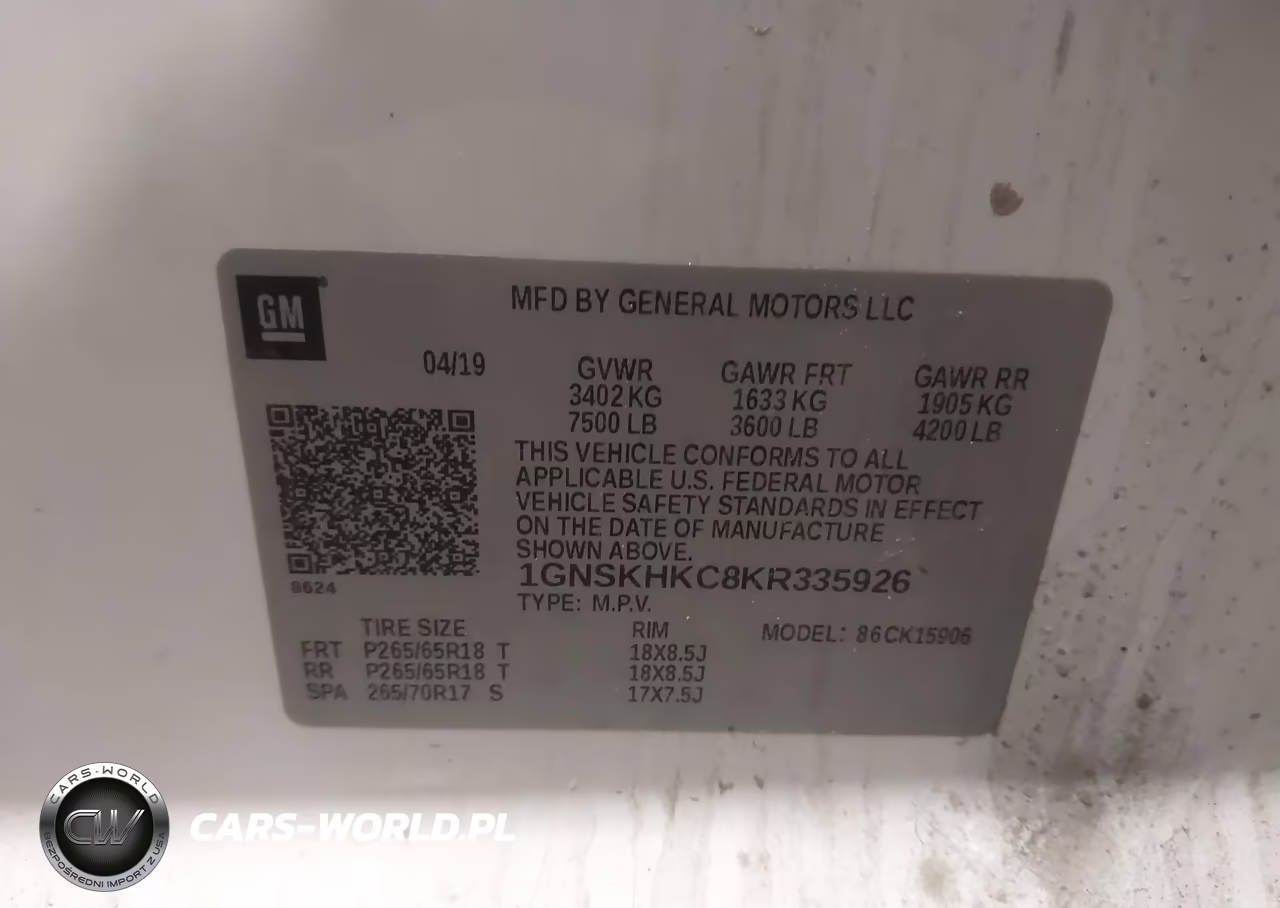 2019 Chevrolet Suburban Lt VIN:1GNSKHKC8KR335926 - 9