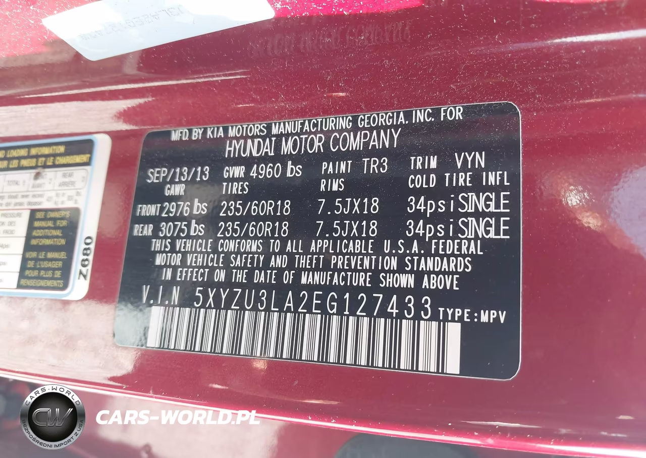 2014 Hyundai Santa Fe Sport 2.0L Turbo VIN:5XYZU3LA2EG127433 - 9