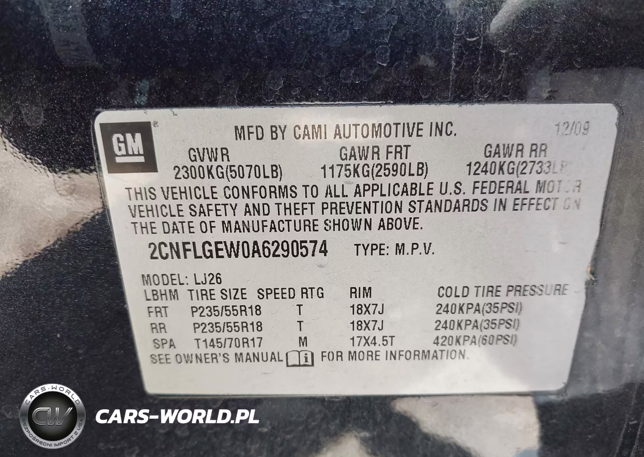 2010 Chevrolet Equinox Ltz VIN:2CNFLGEW0A6290574 - 9