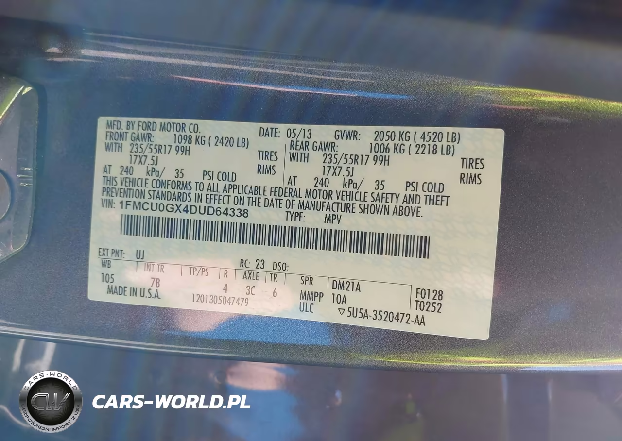 2013 Ford Escape Se VIN:1FMCU0GX4DUD64338 - 9
